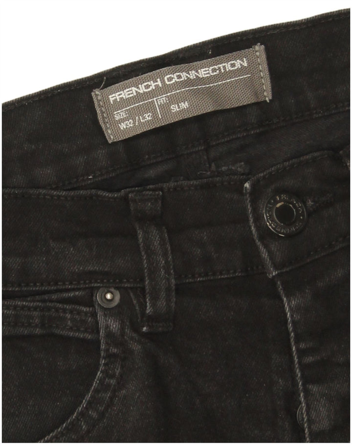 French Connection Mens Slim Jeans W32 L32 Black Cotton