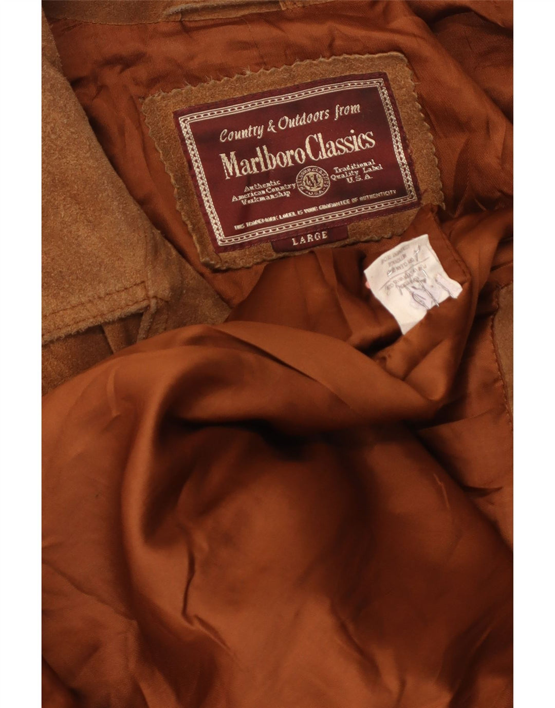 Marlboro Classics Mens Suede Jacket UK 40 Large Brown Leather