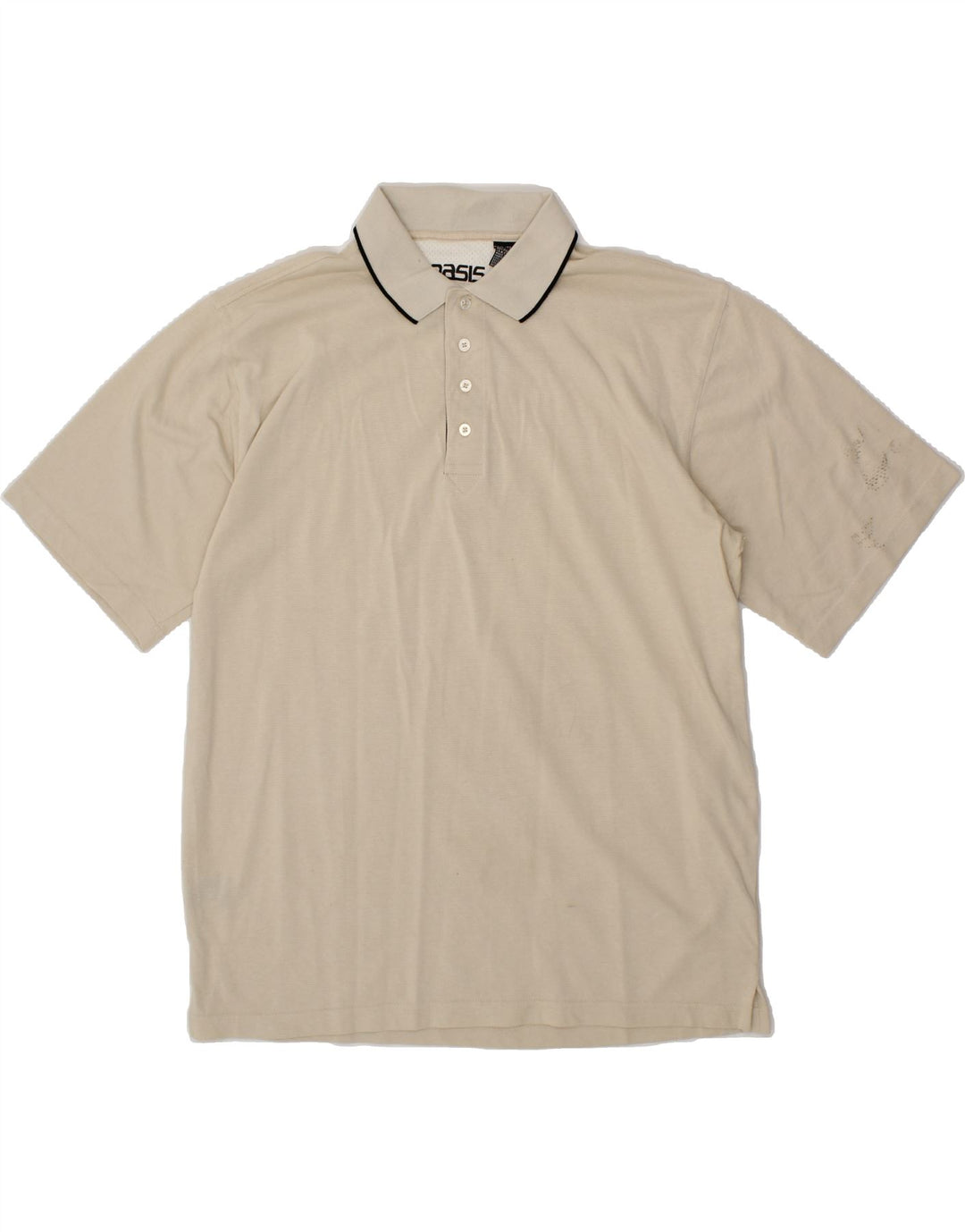 OASIS Mens Polo Shirt XL Beige Cotton Vintage Oasis and Second-Hand Oasis from Messina Hembry 