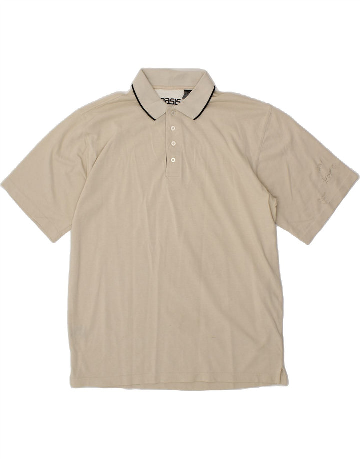 OASIS Mens Polo Shirt XL Beige Cotton Vintage Oasis and Second-Hand Oasis from Messina Hembry 