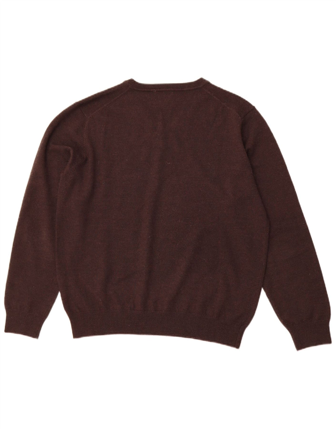 MARLBORO CLASSICS Mens V-Neck Jumper Sweater Large Brown Wool