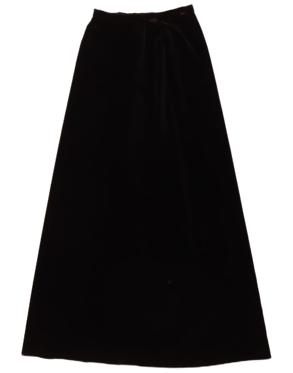 JAEGER Womens High Waist Maxi Skirt UK 10 Small W24  Black Cotton