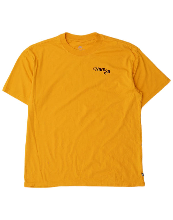 Nike Mens Loose Fit Graphic T-Shirt Top Medium Yellow Floral Cotton