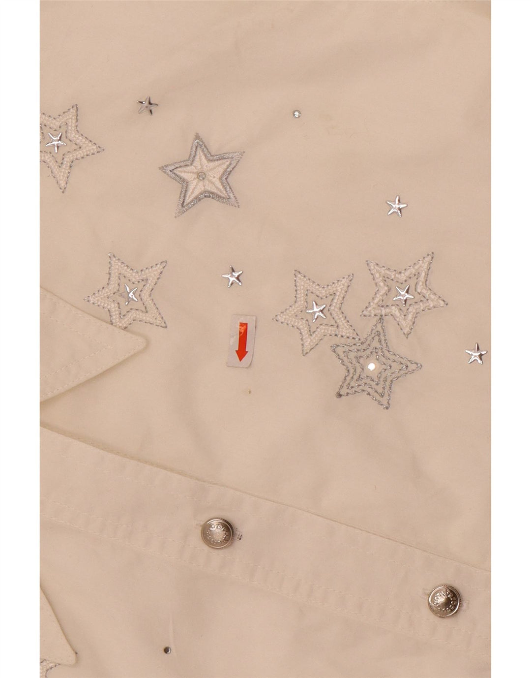 Roccobarocco Womens Graphic Shirt IT 44 Medium White Geometric Cotton