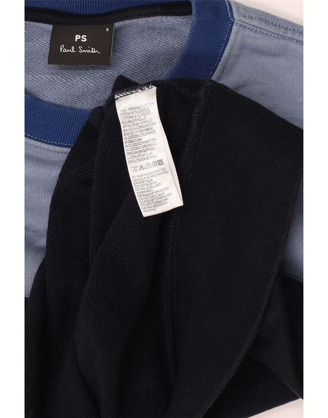 Paul Smith Mens Regular Fit Sweatshirt Jumper Small Blue Colourblock Cotton