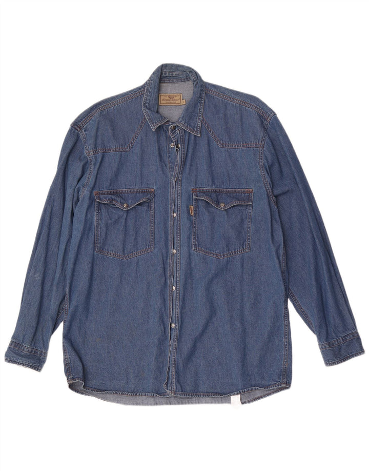 European Project Mens Denim Shirt Medium Blue Cotton