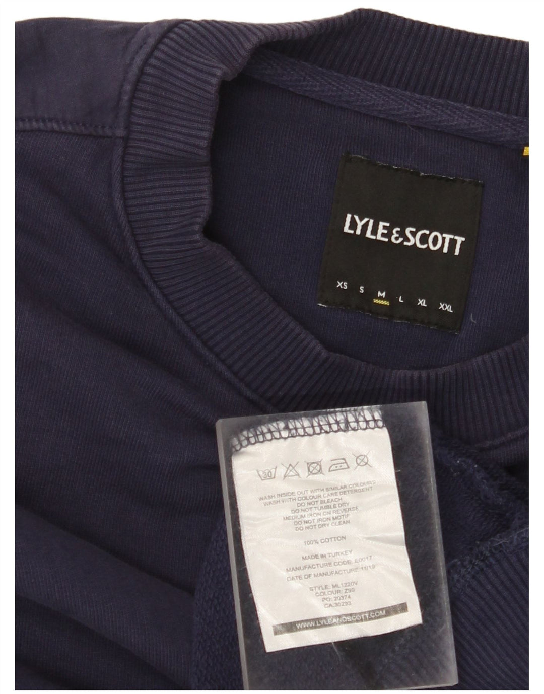 LYLE & SCOTT Mens Sweatshirt Jumper Medium Navy Blue Cotton