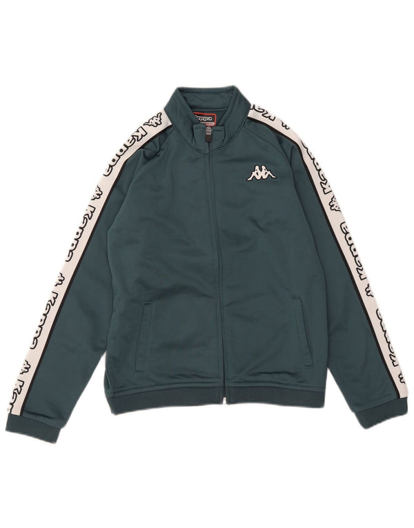 Kappa Boys Graphic Tracksuit Top Jacket 9-10 Years Green Colourblock