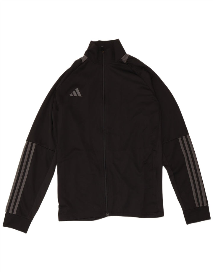 ADIDAS Mens Tracksuit Top Jacket Large Black Polyester