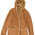 Klass Womens Hooded Sherpa Jacket UK 12 Medium Beige Polyester