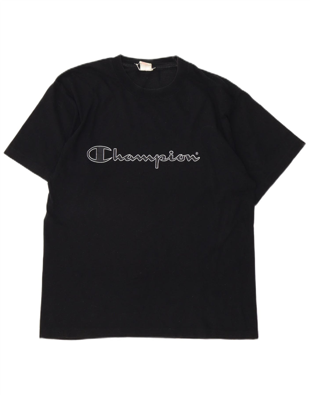CHAMPION Mens Graphic T-Shirt Top Medium Black Cotton
