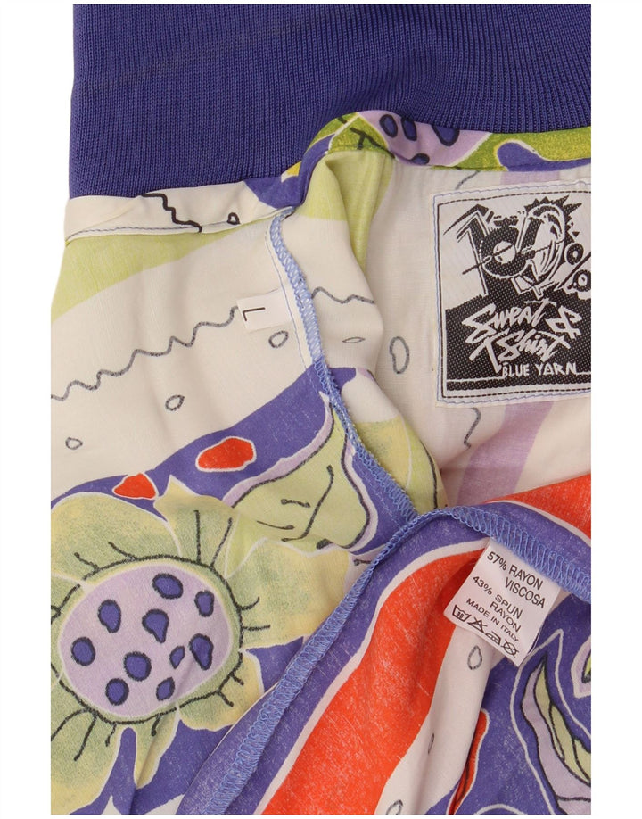 Vintage Mens Abstract Pattern Pullover Shirt Large Multicoloured Retro