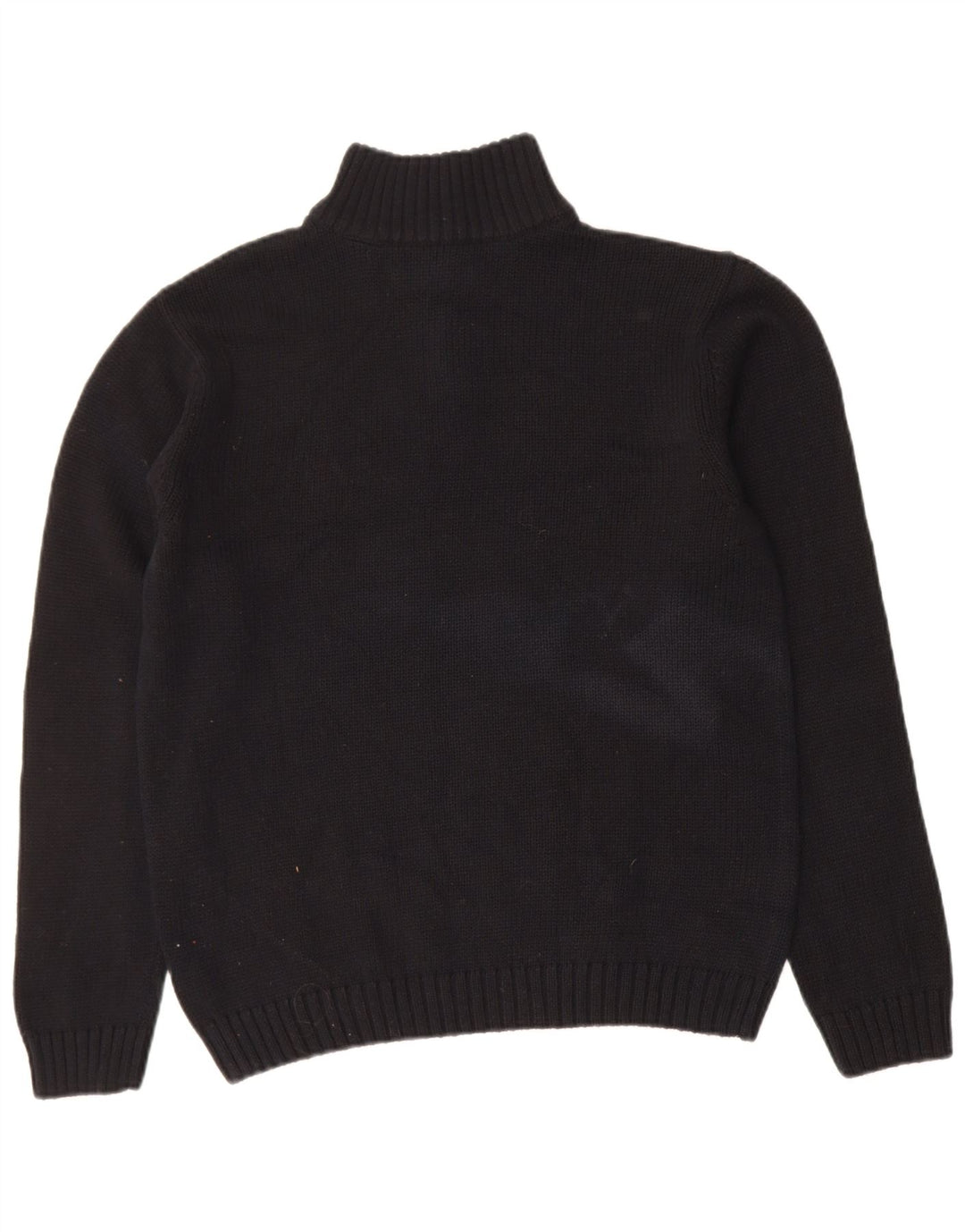 CHAPS Mens Zip Neck Jumper Sweater Small Black Cotton
