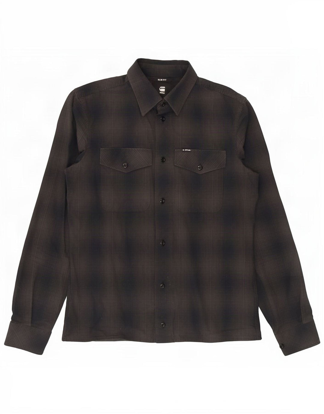 G-Star Mens Slim Fit Shirt Small Grey Check Cotton