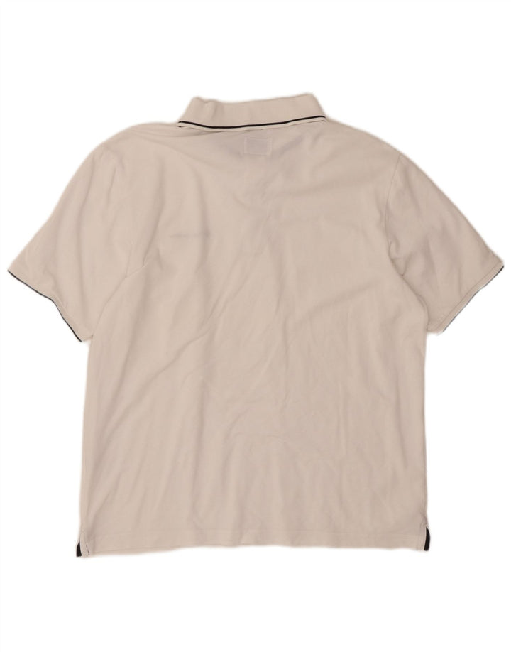 CHAMPION Mens Easy Fit Polo Shirt Medium White Cotton