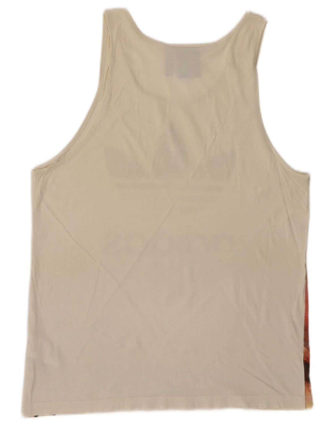 ADIDAS Womens Graphic Vest Top UK 14 Medium Off White Cotton