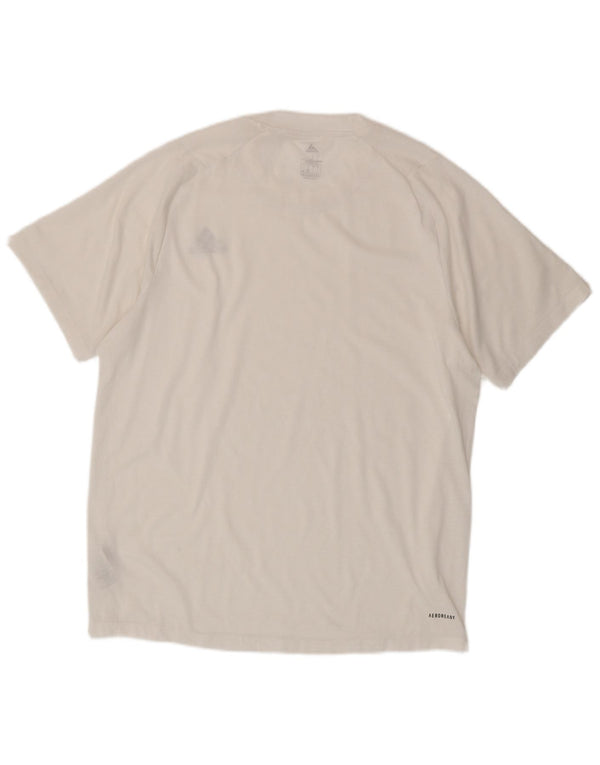Adidas Mens Aeroready T-Shirt Top Large White Polyester