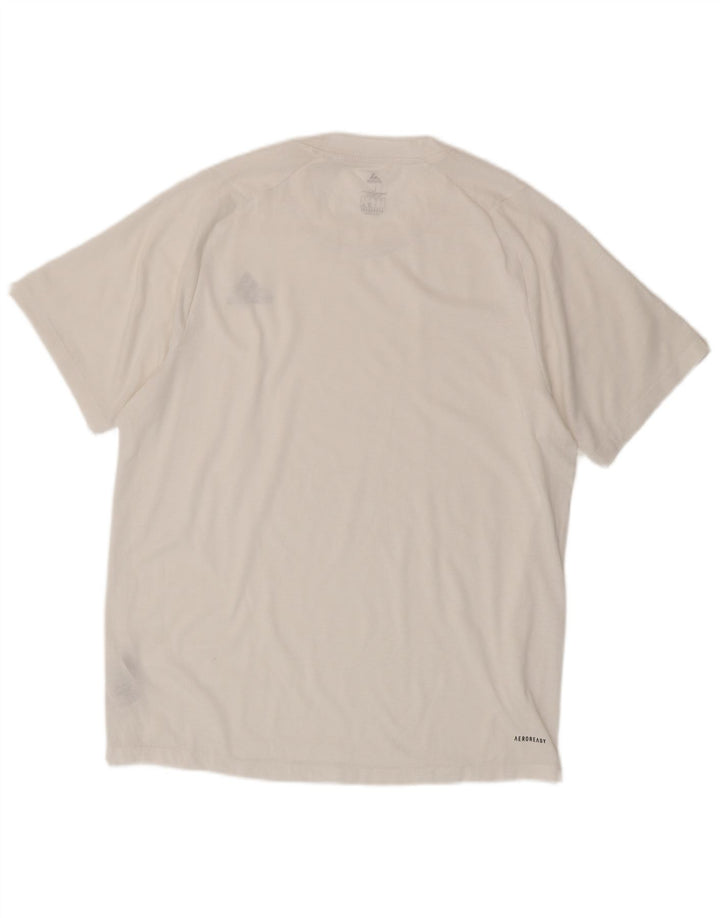 Adidas Mens Aeroready T-Shirt Top Large White Polyester