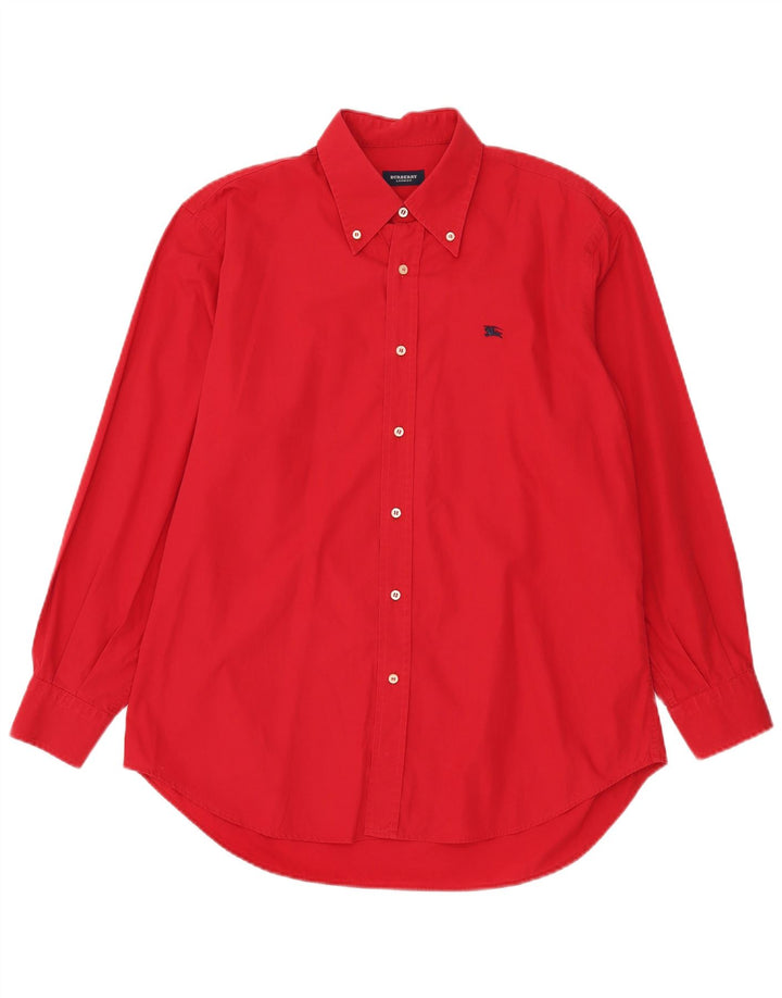 BURBERRY Mens Shirt Large Red Cotton