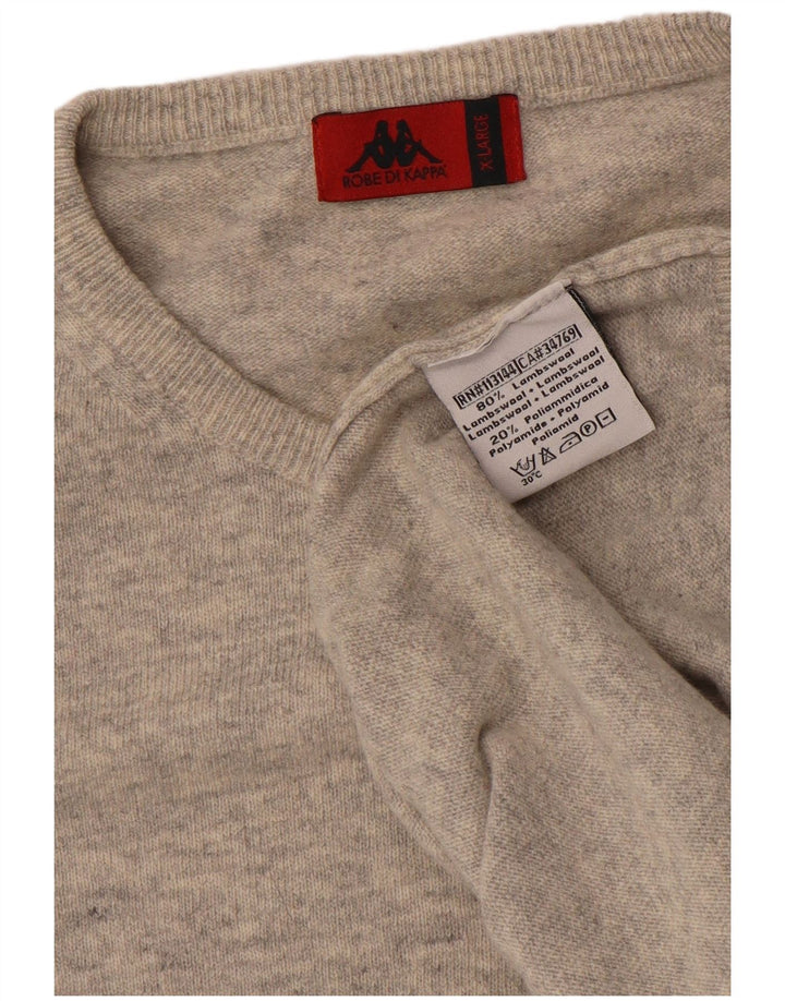 Kappa Mens Crew Neck Jumper Sweater XL Grey Wool