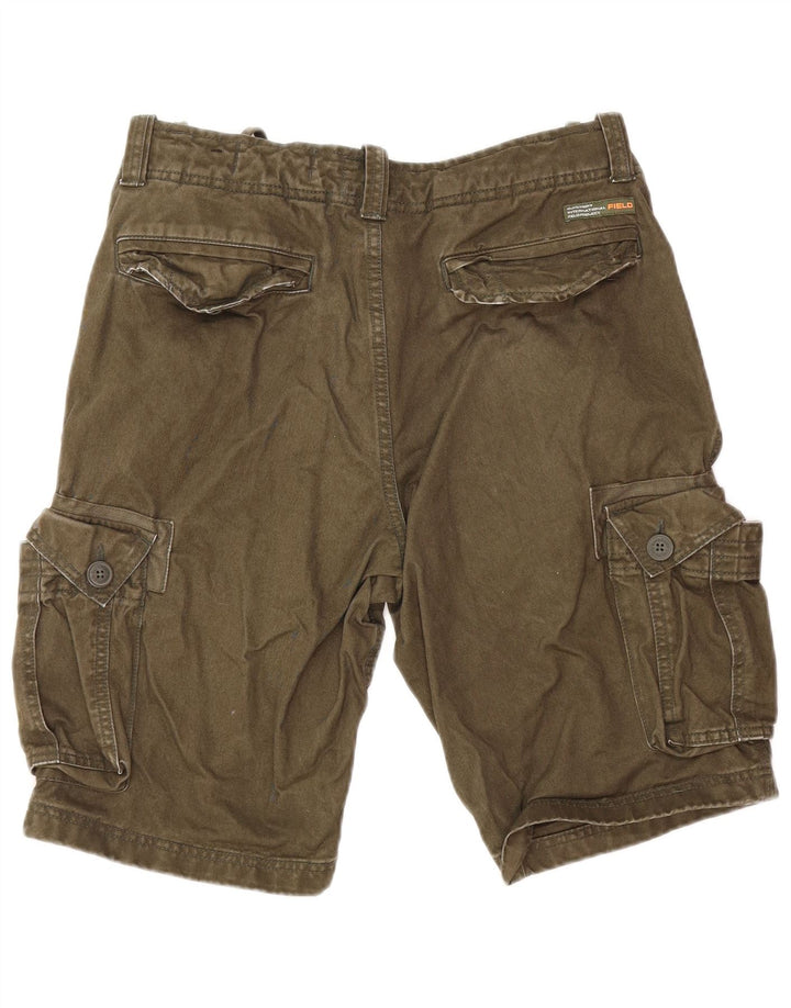 SUPERDRY Mens Cargo Shorts W32 Medium Khaki Cotton