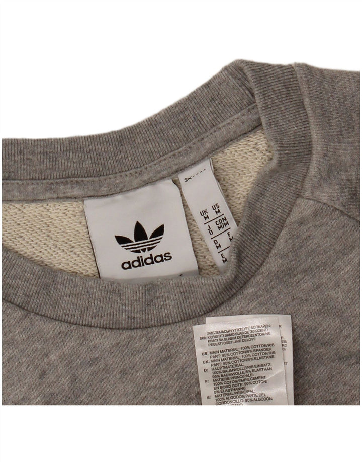 ADIDAS Mens Sweatshirt Jumper Medium Grey Flecked Cotton