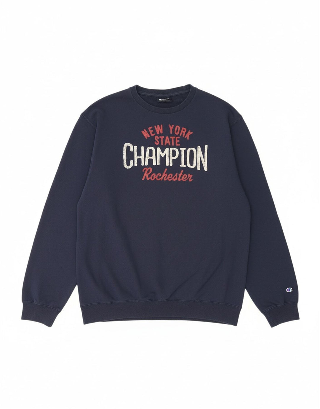 CHAMPION Mens Graphic Sweatshirt Jumper Large Navy Blue