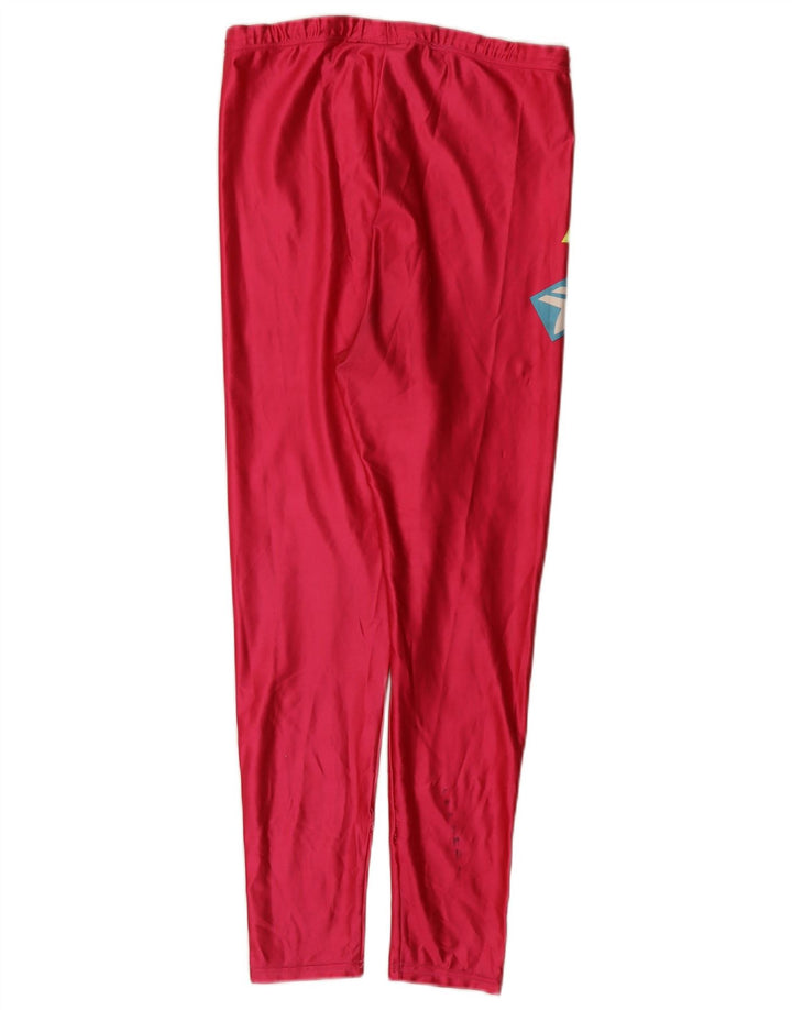 Asics Girls Graphic Leggings 13-14 Years Large Pink Polyester