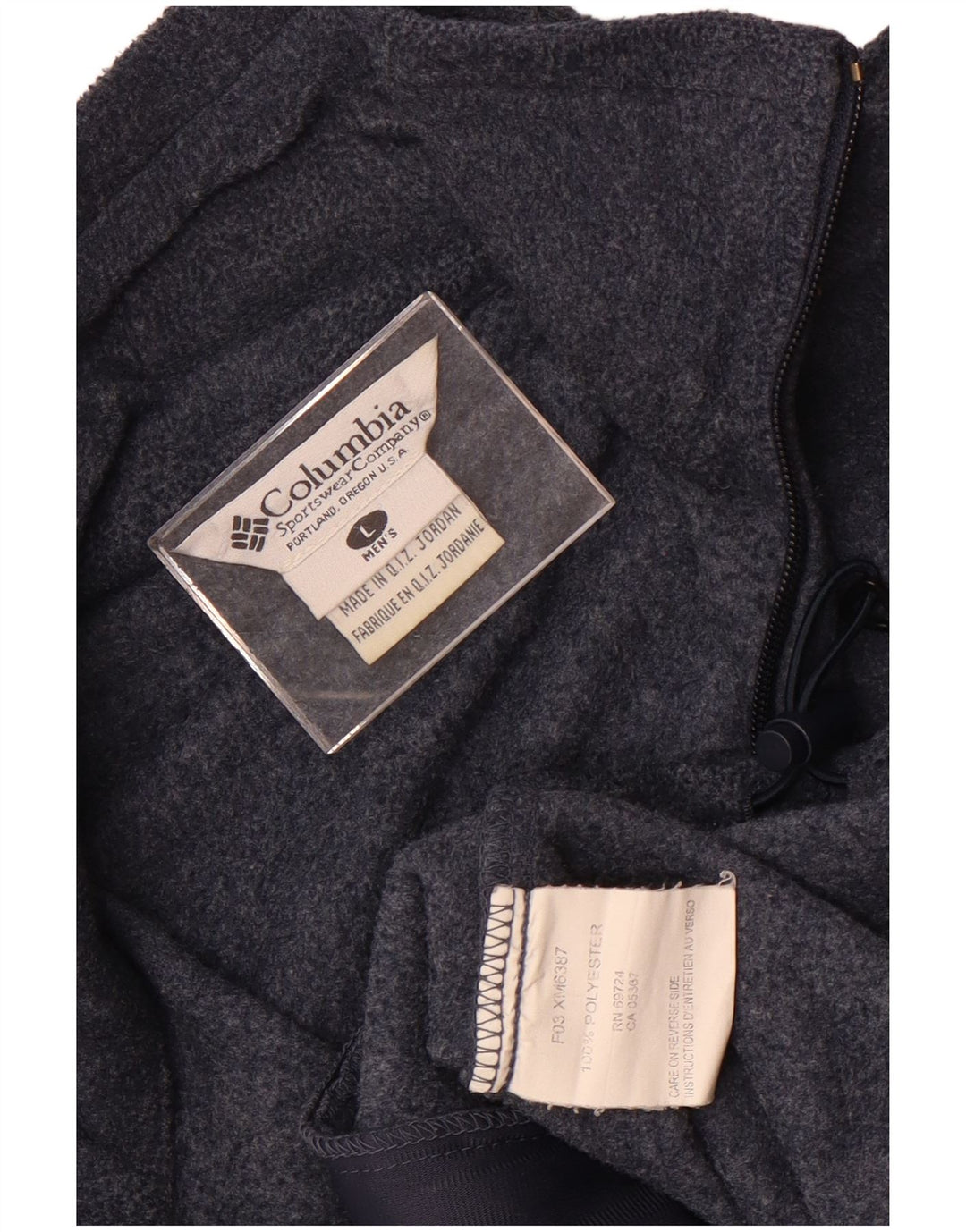 Columbia Mens Fleece Jacket UK 40 Large Navy Blue Polyester