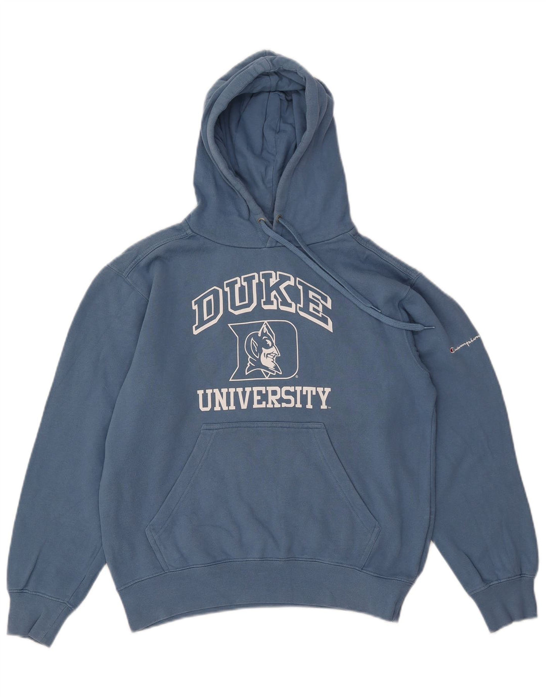 CHAMPION Womens Duke University Oversized Hoodie Jumper UK 10 Small Blue