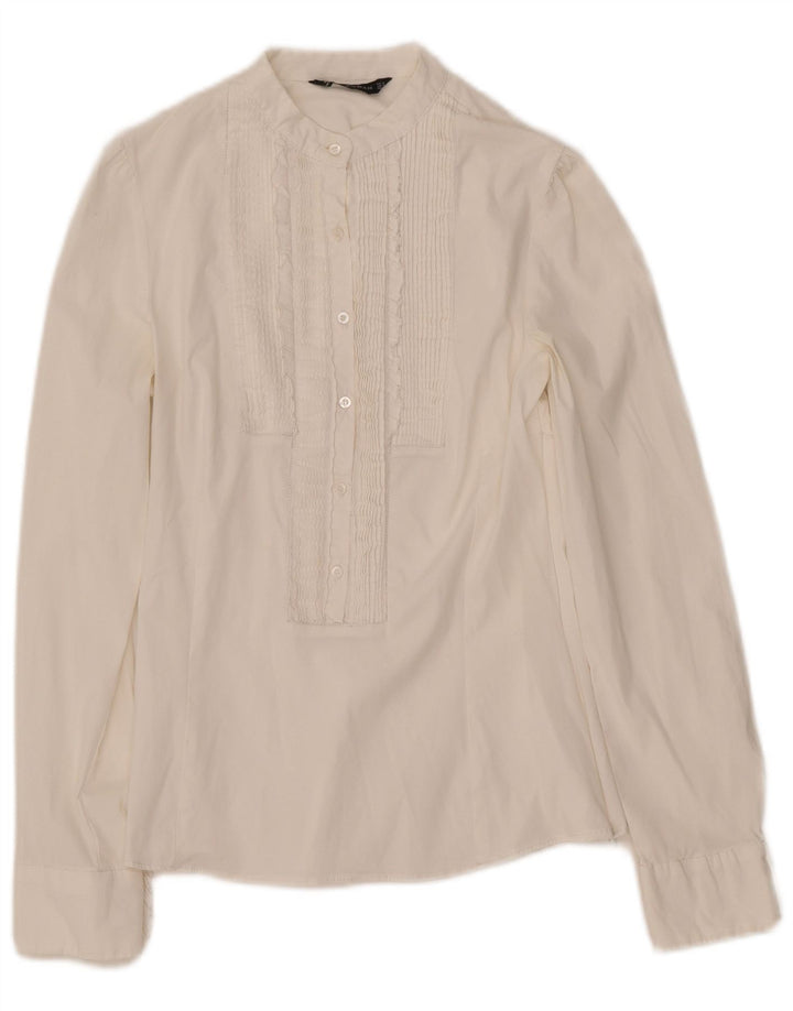 ZARA Womens Pullover Tuxedo Shirt UK 8 Small White