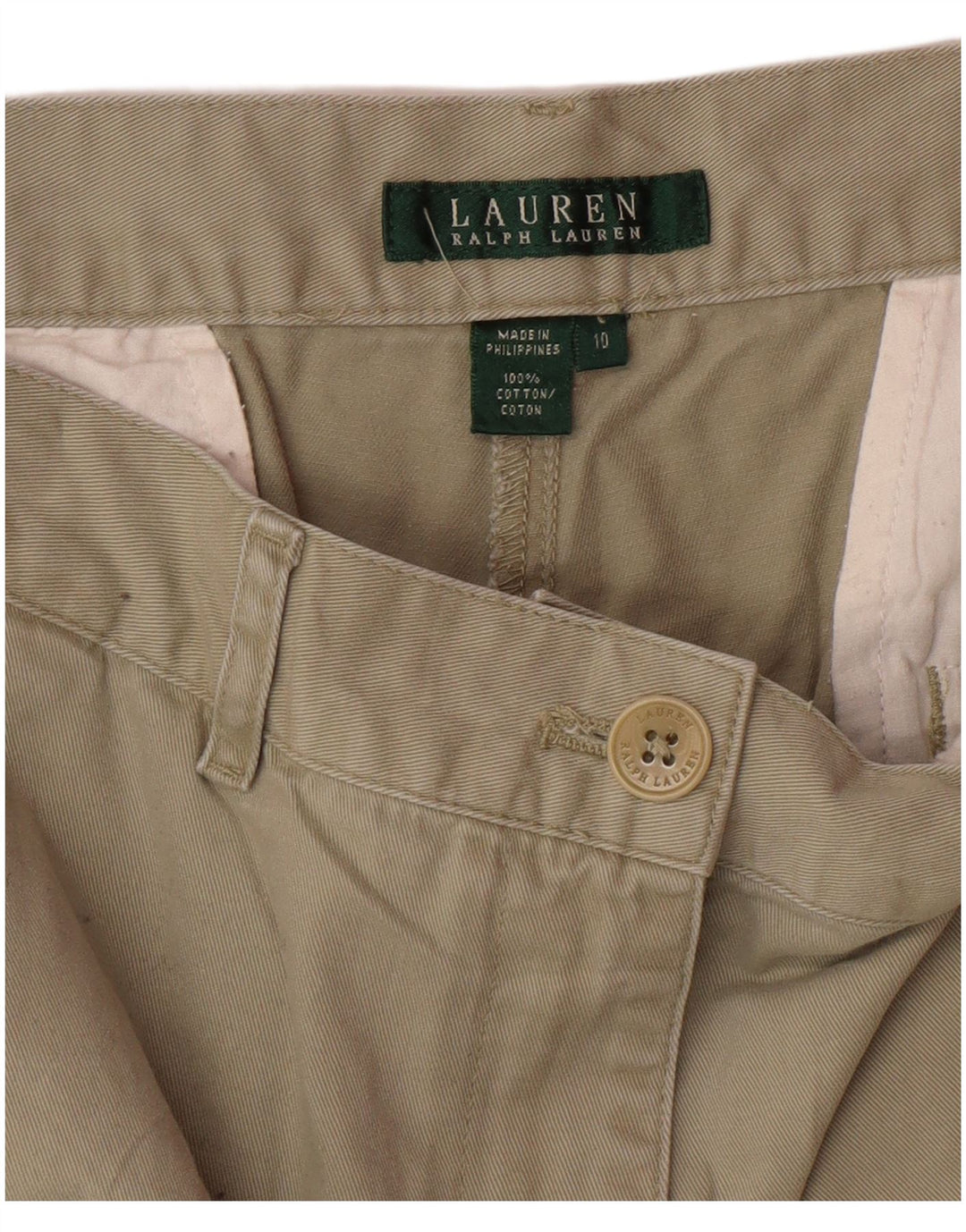 RALPH LAUREN Womens Chino Shorts US 10 Large W32  Khaki Cotton