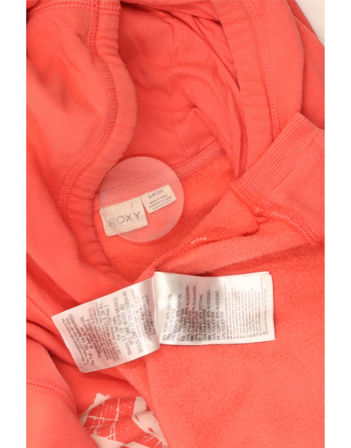 Roxy Womens Graphic Hoodie Jumper UK 10 Small Red Cotton