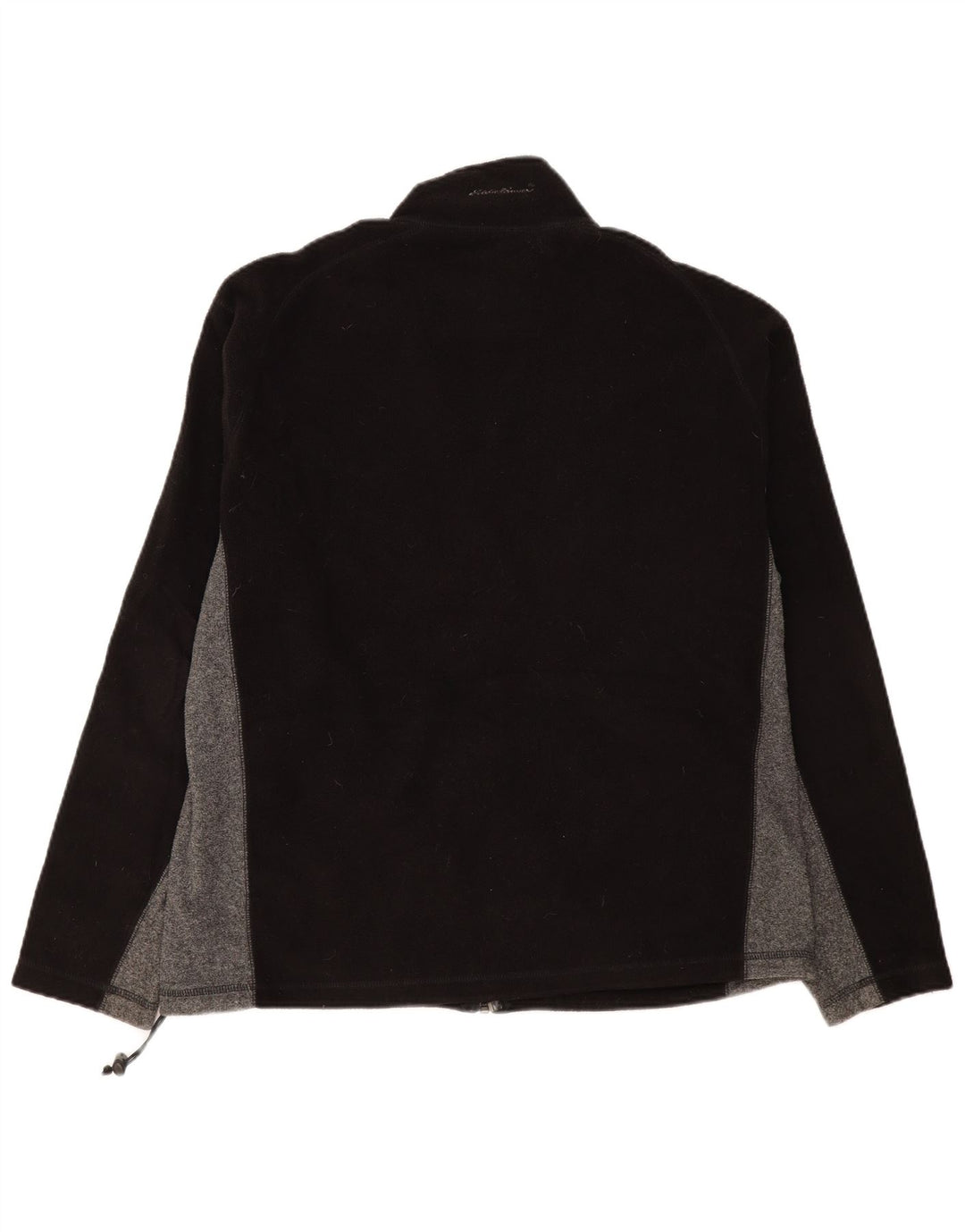 EDDIE BAUER Mens Fleece Jacket UK 40 Large Black Colourblock Polyester