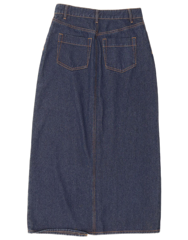 Karen Millen Womens Petite Denim Skirt UK 8 Small W26 Navy Blue Classic