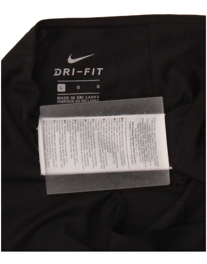 Nike Womens Dri Fit Leggings UK 16 Large Black Polyester
