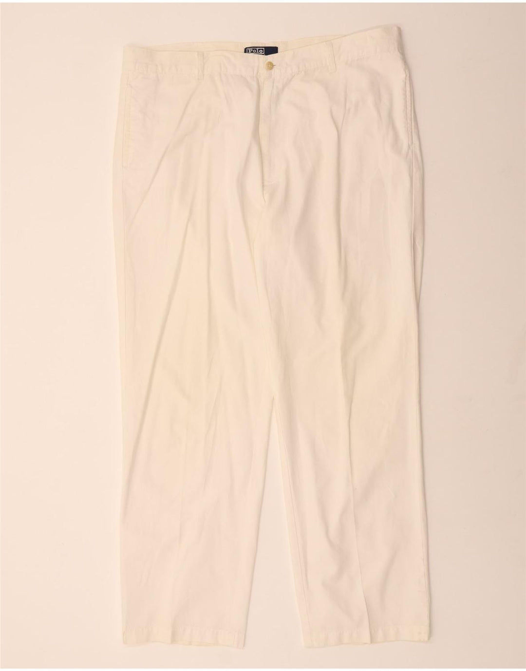 POLO RALPH LAUREN Mens Straight Chino Trousers W42 L34 White Cotton