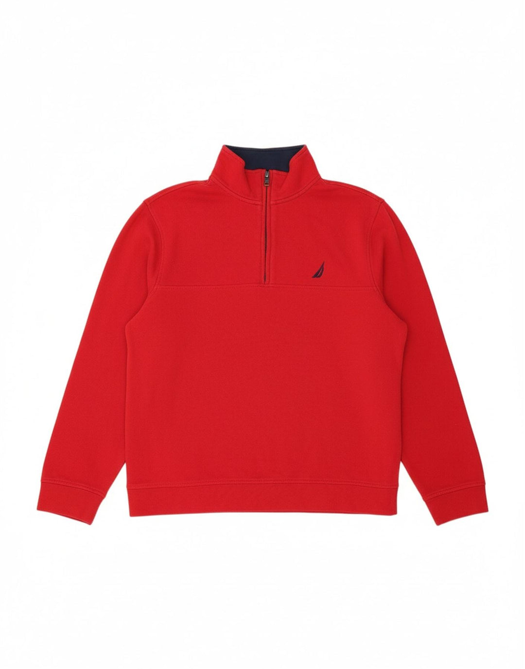 NAUTICA Mens Zip Neck Sweatshirt Jumper Medium Red