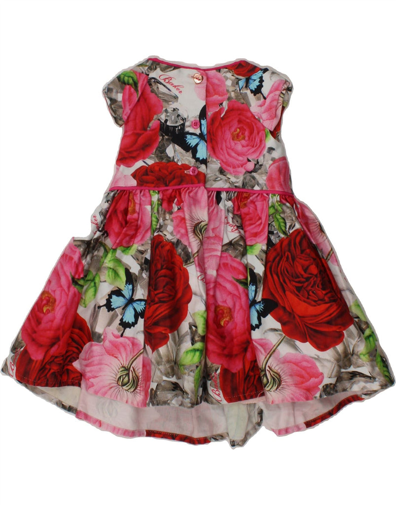 TED BAKER Baby Girls Sleeveless A-Line Dress 0-3 Months Red Floral Cotton Vintage Ted Baker and Second-Hand Ted Baker from Messina Hembry 