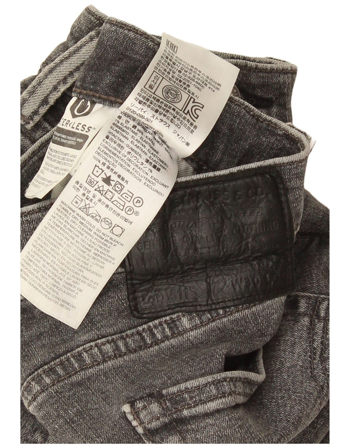 Levi's Mens 511 Slim Jeans W30 L34 Grey Cotton