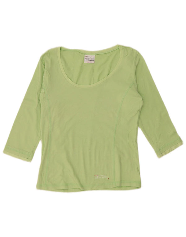 Champion Womens Heritage Classics Crop Top 3/4 Sleeve UK 14 Large Green