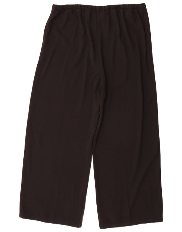 Marks & Spencer Womens Wide Leg Trousers UK 20 2XL W42 L30 Black Polyester
