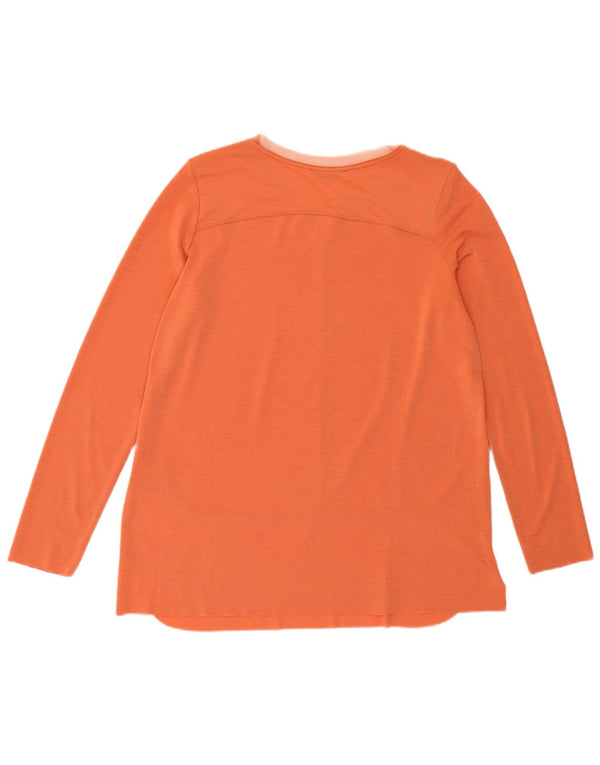 Zara Womens Top Long Sleeve UK 14 Medium Orange Polyester