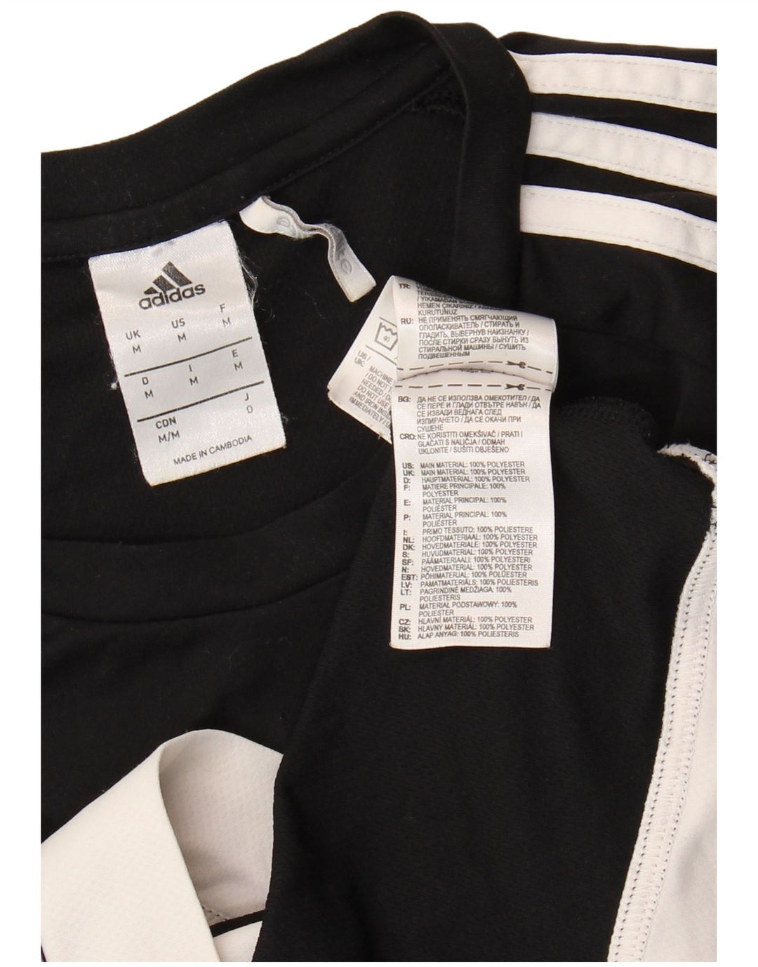 Adidas Mens Climalite T-Shirt Top Medium Black Colourblock Polyester
