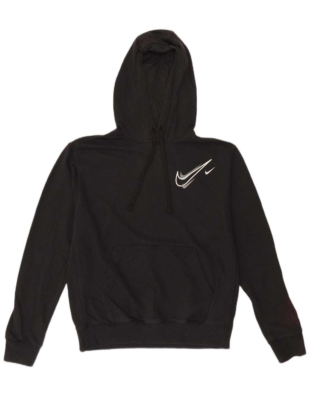 Nike Mens Graphic Hoodie Jumper Medium Black Cotton