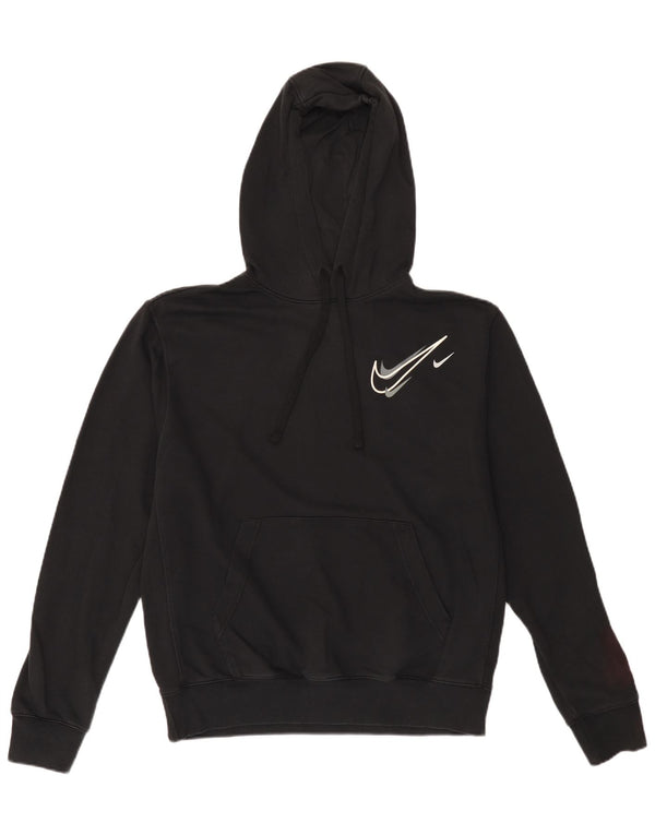 Nike Mens Graphic Hoodie Jumper Medium Black Cotton