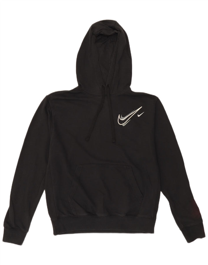 Nike Mens Graphic Hoodie Jumper Medium Black Cotton
