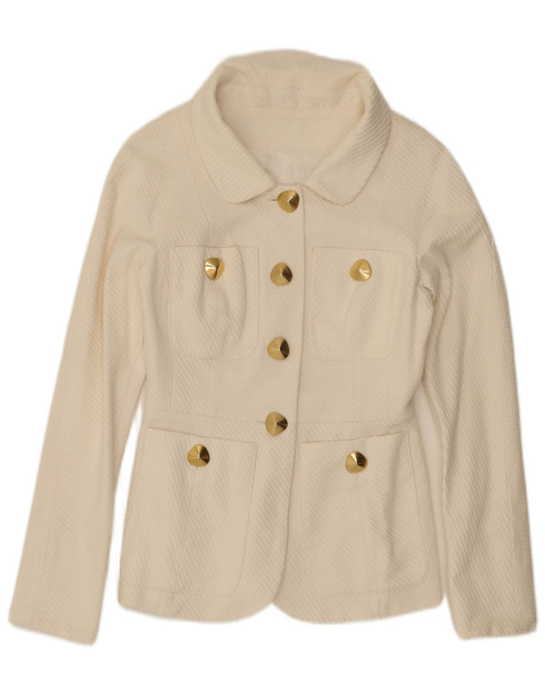 Vintage Womens 4 Button Blazer Jacket UK 10 Small White
