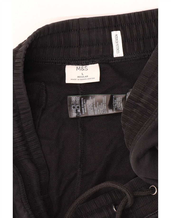 Marks & Spencer Mens Tracksuit Trousers Large Black Cotton