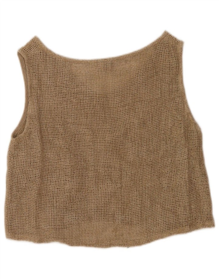 Vintage Womens See Through 1 Button 2 Piece Set UK 12 Medium Beige